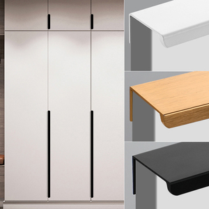 现代简约隐形衣柜拉手抽屉柜门极简嵌入式橱柜免打孔加长封边把手