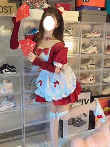 日系红色性感女仆套装cosplay服装二次元纯欲女佣制服角色扮演cos