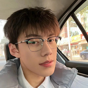 金丝眼镜男潮痞帅时尚百搭显脸小近视男款斯文败类金属流线眼镜男