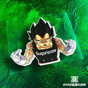 eone反光车贴七龙珠孙悟空潮牌supreme防弹背心竖中指个性潮贴纸