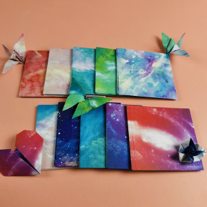 星空灿烂正方形单面千纸鹤折纸幼儿园儿童手工制作材料套装400张方形