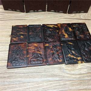 海逸工艺玳瑁色雕刻牌子满血豹纹牌子吊坠冒冒厂家直销