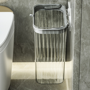 卫生间垃圾桶壁挂式2022新款家用厨房厕所带盖夹缝废纸桶翻盖透明