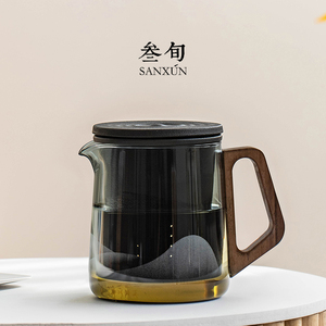 叁旬无争玻璃茶壶家用大容量防烫单壶陶瓷茶具茶水分离懒人泡茶壶