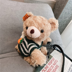 布娃娃可爱包包女2022新款卡通抱抱熊毛绒包网红泰迪熊单肩斜挎包