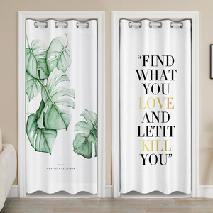 清新绿植轻奢装饰门帘家用卧室卫生间厨房防油烟隔挡布帘免打孔