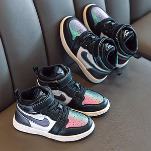 耐克aj正版儿童版aj童鞋2022年春秋季新款女童高帮运动鞋潮款板鞋