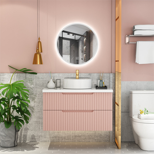 粉色浴室柜组合轻奢挂墙卫浴柜小公主洗脸池卫生间洗漱台女孩房