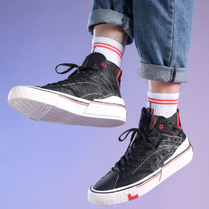 李宁板鞋2021春款男女鞋日进斗金高帮加绒滑板系列休闲情侣帆布鞋