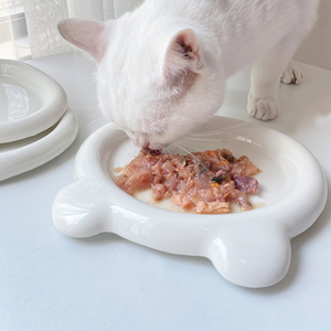 猫碗猫盘子零食碗猫食盆猫条冻干碗罐头专用碗防打翻宠物狗狗餐盘