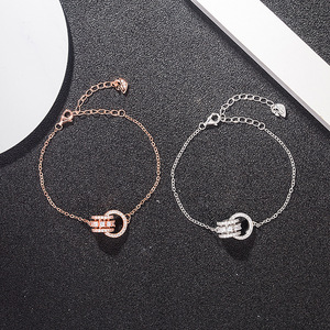 s925纯银环环相扣手链女简约学生网红森系冷淡风小众设计ins百搭