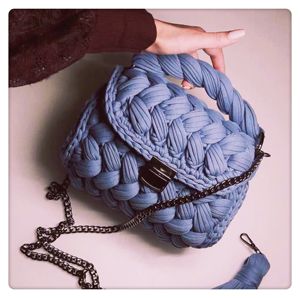 纯手工泫雅同款编织香风斜挎布条线成品diy材料包钩针钩织小红书