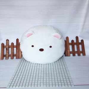日本订单墙角生物角落动物白熊软绵绵超大圆形靠垫抱枕