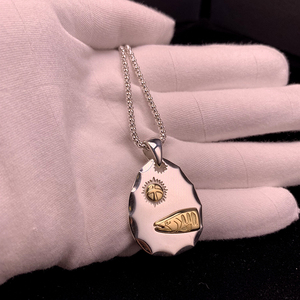 董师傅印第安银饼手工定制飞鸟鱼骨手打银饼加工男女吊坠项链纯银