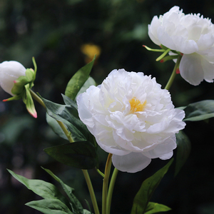 高档仿真芍药花3个花头假花客厅餐桌装饰家居室内花艺干花摆件