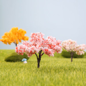 微景观多肉DIY材料摆件 樱花树小模型沙盘楼盘手工 迷你景观树