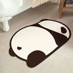 暖藻可爱熊猫家用软硅藻泥吸水垫卫生间门垫浴室门口地垫厕所脚垫