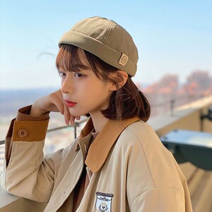 短发适合戴的帽子女士洋气漂亮的瓜皮帽女韩版雅痞街头无檐地主帽