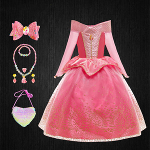 爱洛公主裙睡美人连衣裙cosplay女童演出服长袖六一万圣节衣服装