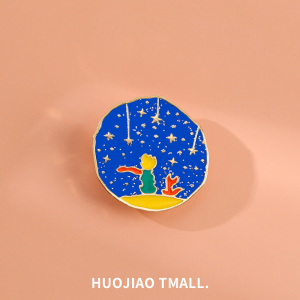 ins潮小王子背影胸针金属徽章学生个性别针男女衣服包包装饰品