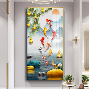 九鱼聚财客厅装饰画