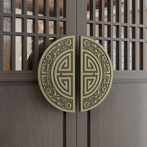 毕硕中式玻璃门拉手仿古酒店会所门把手大门拉手雕刻木门移门扶手