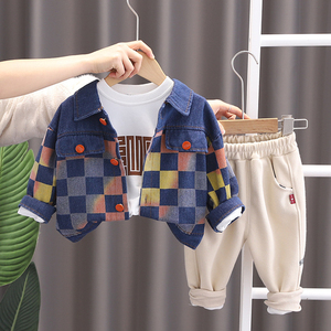 婴儿衣服春秋季韩版洋气外套分体套装一岁半男宝宝幼儿外出服春装
