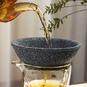 淘瓷八 无孔茶漏矿物石泡茶叶过滤器网 氧化铝矿石滤茶器茶道配件