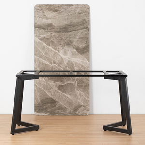 岩板餐桌脚瓷砖桌子腿金属桌架轻奢桌腿支撑脚办公会议支架餐台脚