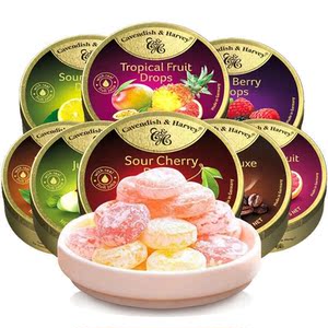 德国进口水果糖金罐铁盒装混合味柠檬薄荷硬糖果零食婚庆喜糖