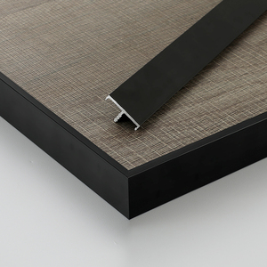 收边条e型黑色开槽封边条长条柜门包边 铝合金装饰条18免漆板卡条