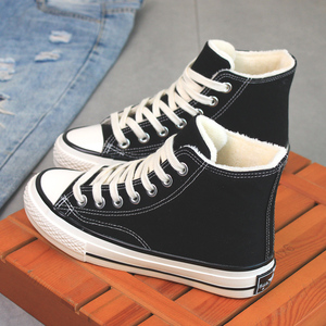 现代匡威2020秋冬新款加绒帆布鞋女高帮内增高休闲百搭板鞋包邮费