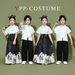 六一儿童演出服国潮汉服新中式亲子装马面裙男女童合唱表演服套装