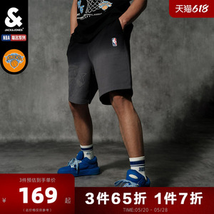 杰克琼斯奥莱夏NBA纽约尼克斯队联名款宽松版时尚运动短裤子款