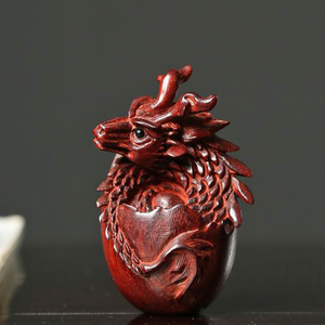 小叶紫檀龙蛋手把件文玩高密老料湘工手工雕刻工艺品红木把玩件