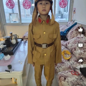 儿童日本士兵演出服小鬼子衣服王二小抗日表演服装日本大佐演出服