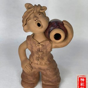 80雪景企业店1淘宝陶艺人物 泥塑 手工艺品 陶土娃娃 陶瓷人物 抗