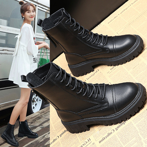 漫步佳人真皮马丁靴女英伦风2021年新款内增高女鞋子秋季爆款短靴
