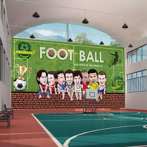 日本购卡通主题足球墙o纸儿童体育运动馆装饰背景墙少儿体适能馆