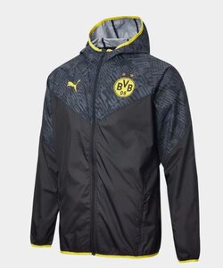 多特风衣外套21/22长袖训练多特蒙德连帽防风防雨防水足球服男