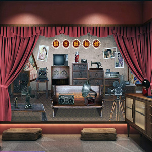剧本杀老上海拍照装饰背景墙纸80年代怀旧老物件民国风照相馆壁纸