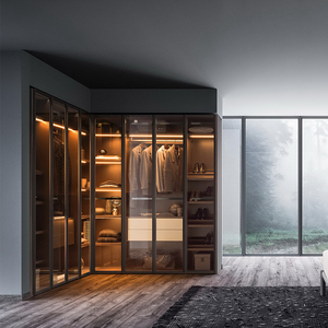 全铝全屋定制极窄边玻璃门衣柜酒柜组装整体衣帽间轻奢卧室无异味