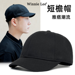 winnie lee短帽檐帽子男士大头围复古短檐鸭舌帽男潮牌雅痞棒球帽