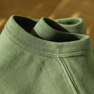 牛油果绿 300g重磅磨毛棉纯色不透短袖t恤三本针纯棉男女基础半袖