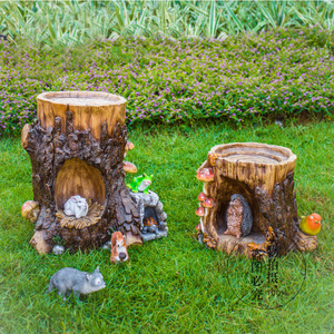 花园庭院装饰创意树桩摆件户外园林景观别墅树脂工艺品雕塑草坪