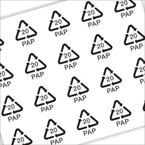 纸张回收标识贴 透明pap20纸板环保标贴paper循环标签700个q
