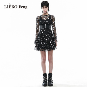 裂帛LIEBOFeng商场同款2023年夏季新款国潮甜酷解构风蕾丝连衣裙