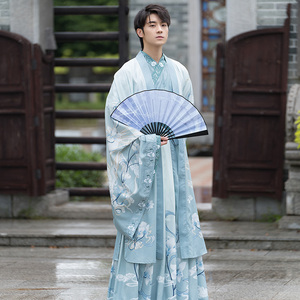魏晋风浅绿汉服男古风男士仙气飘逸青少年古代古装侠客中国风公子