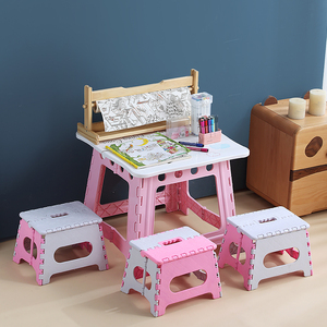 儿童塑料折叠桌子便携式学习小书桌宝宝画画玩具写字台户外小餐桌