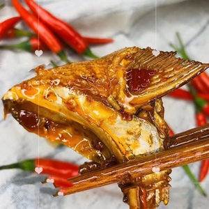 祁阳特产香辣鱼下巴草鱼下巴500g现做发货农家自制下饭菜即食